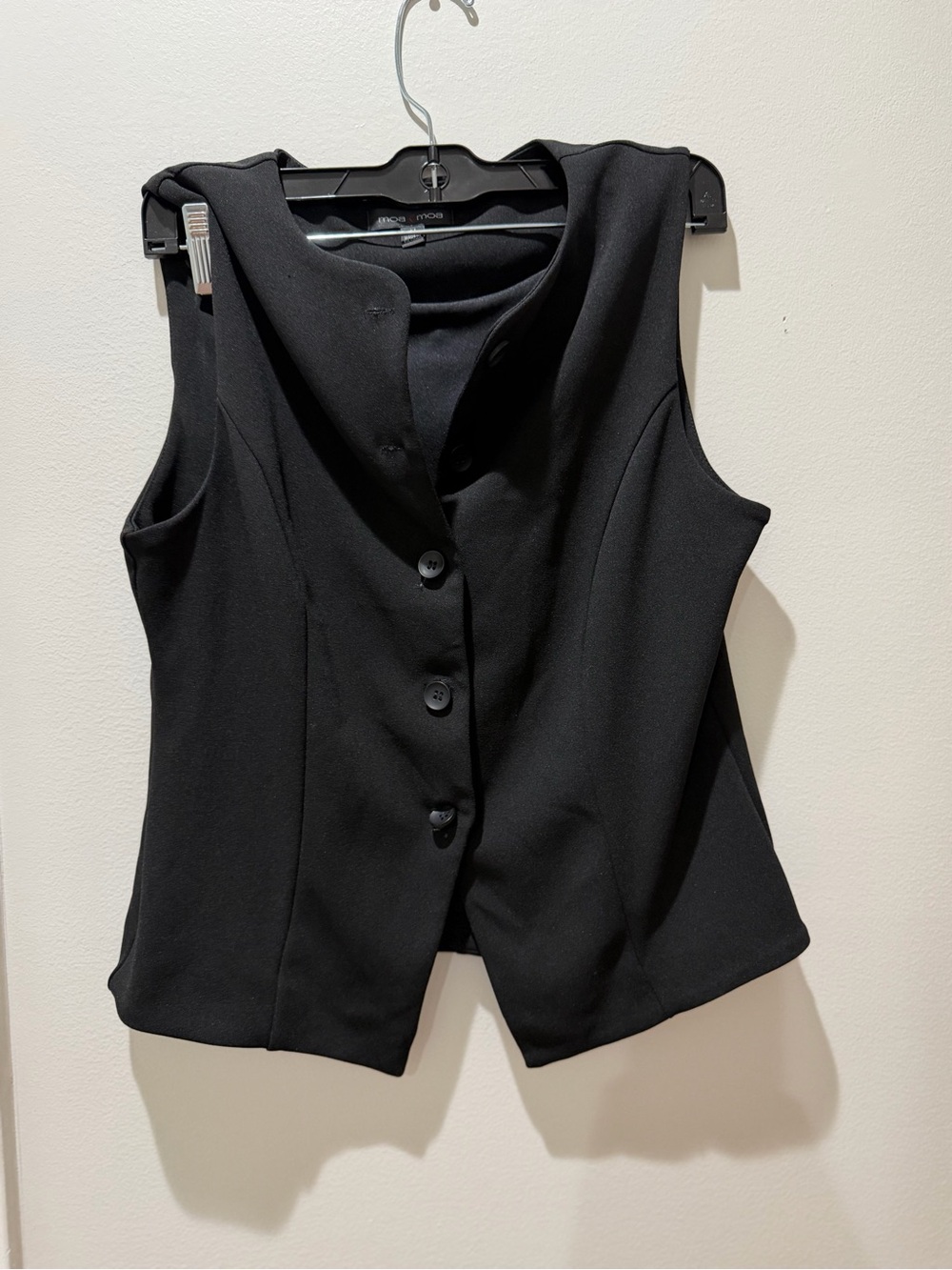Moa Moa Black Sleeveless Button-Front Vest